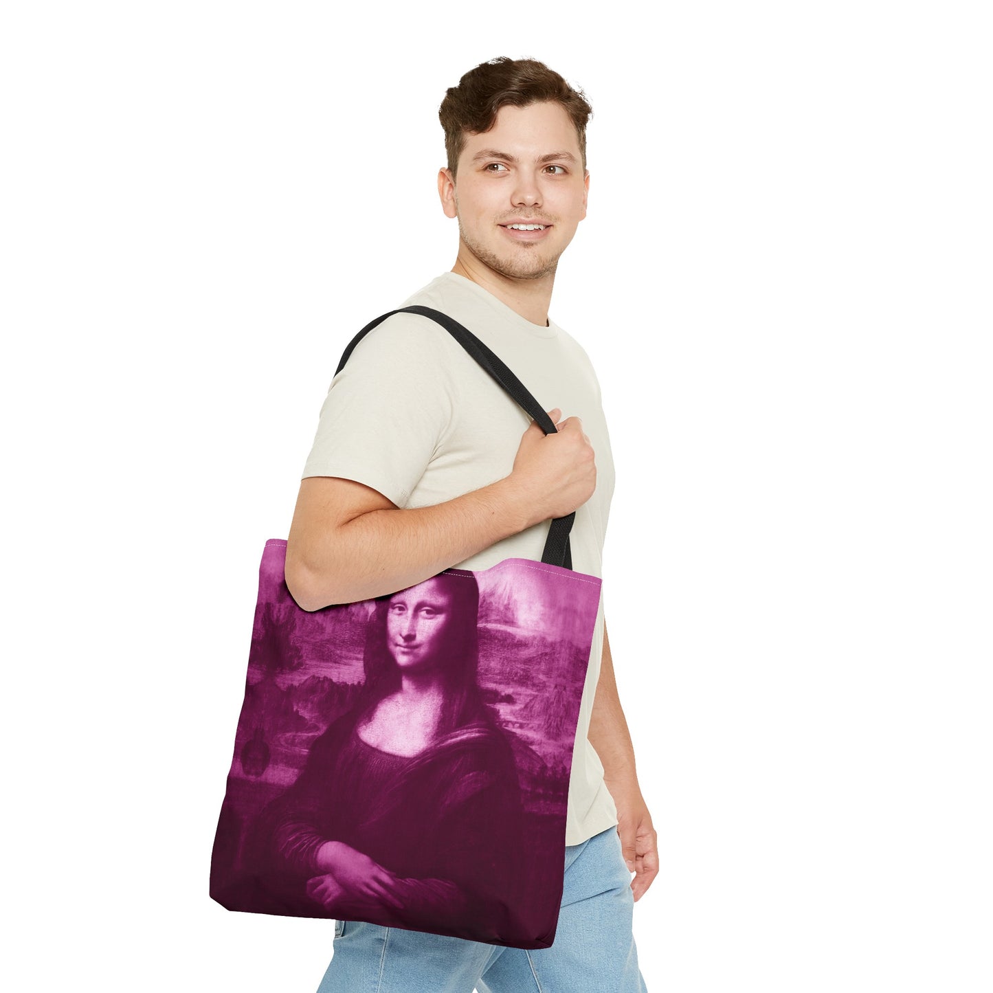 Pink Tote Bag - Mona Lisa