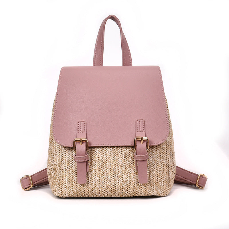 Straw Backpack | Female Travel Bag