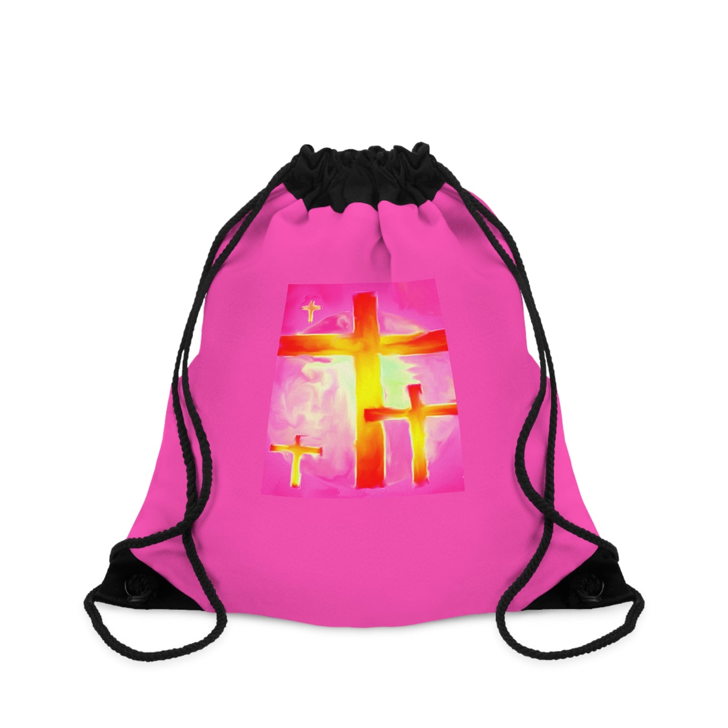 Drawstring Bag | Pink Frog - Cross Art