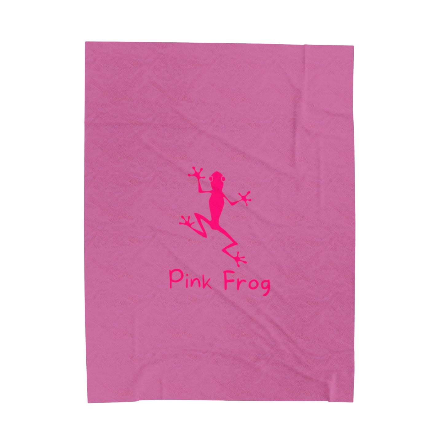 Luxurious Pink Velveteen Plush Blanket: Frogging Comfort