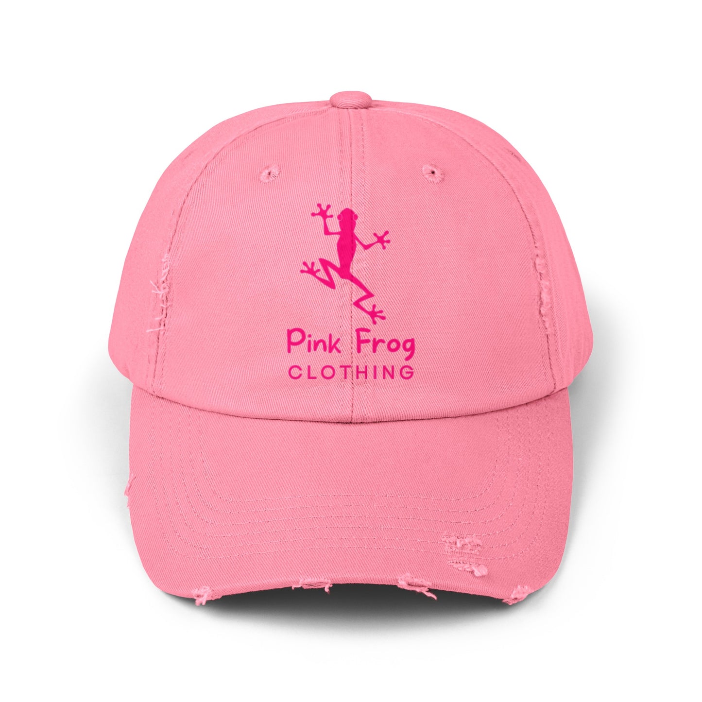 Pink Frog Unisex Distressed Cap - Leap Of Faith