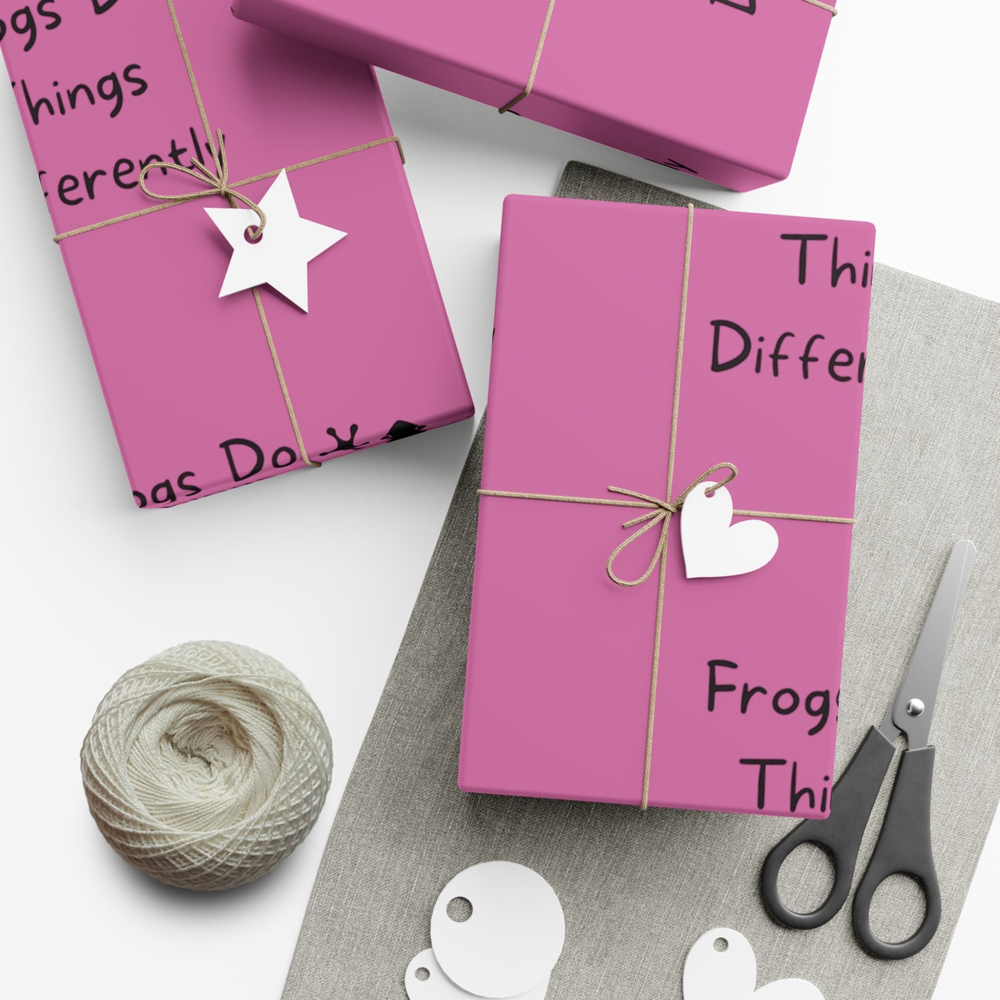 Gift Wrap Papers - Pink Frog