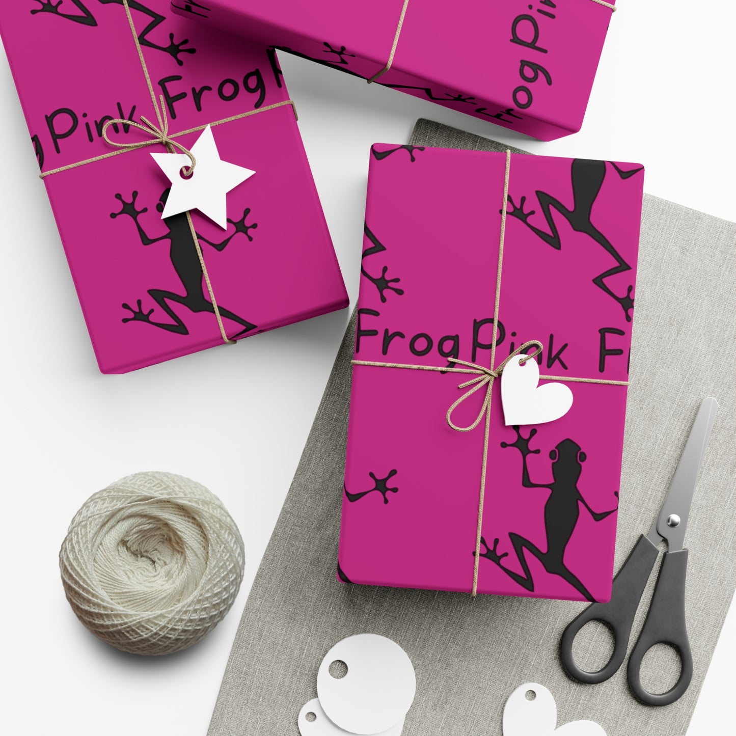 Gift Wrap Papers - Pink Frog