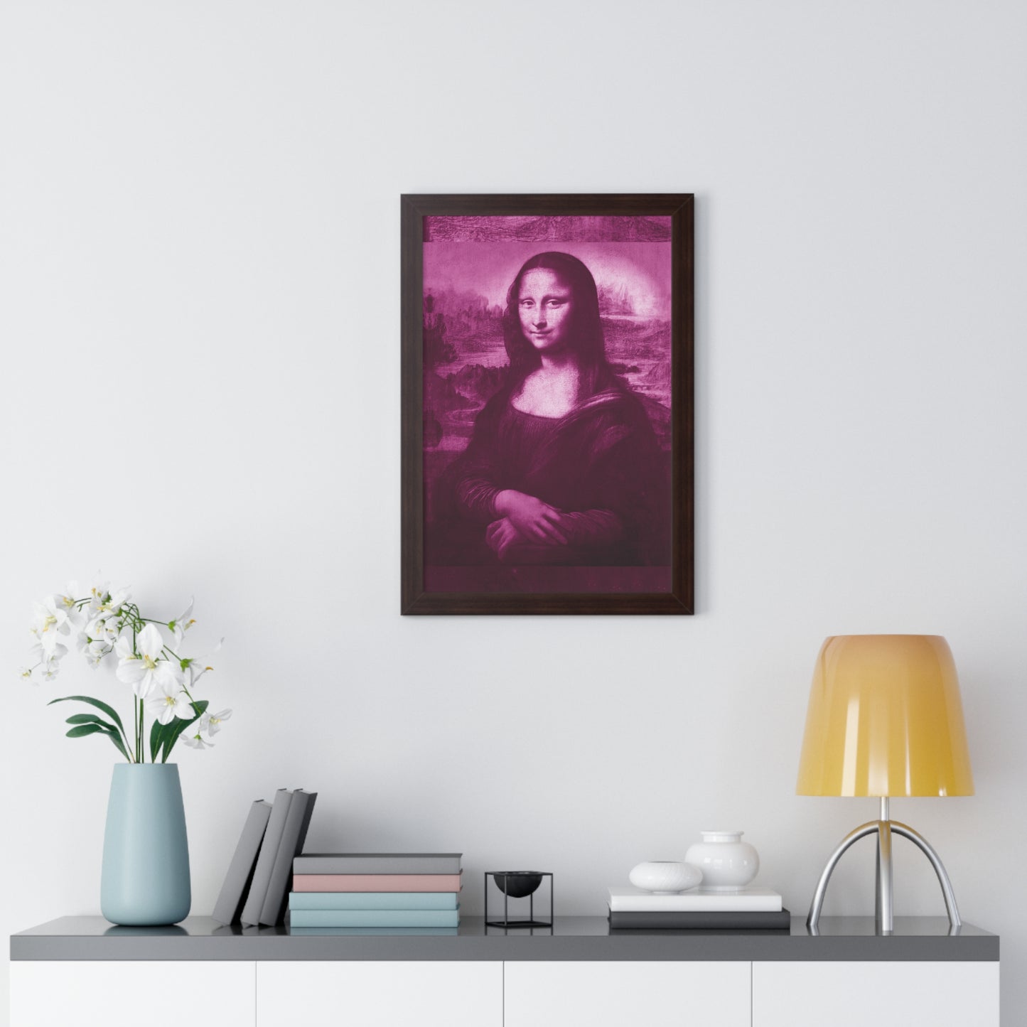 Pink Mona Lisa - Framed Vertical Poster