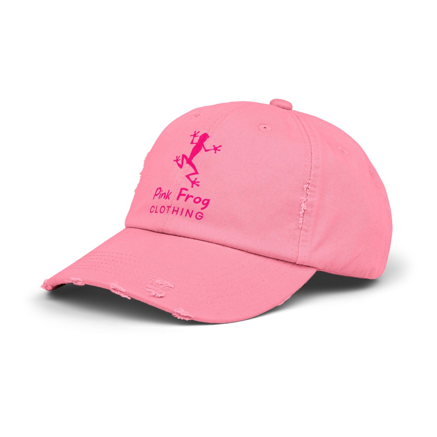 Pink Frog Unisex Distressed Cap - Leap Of Faith