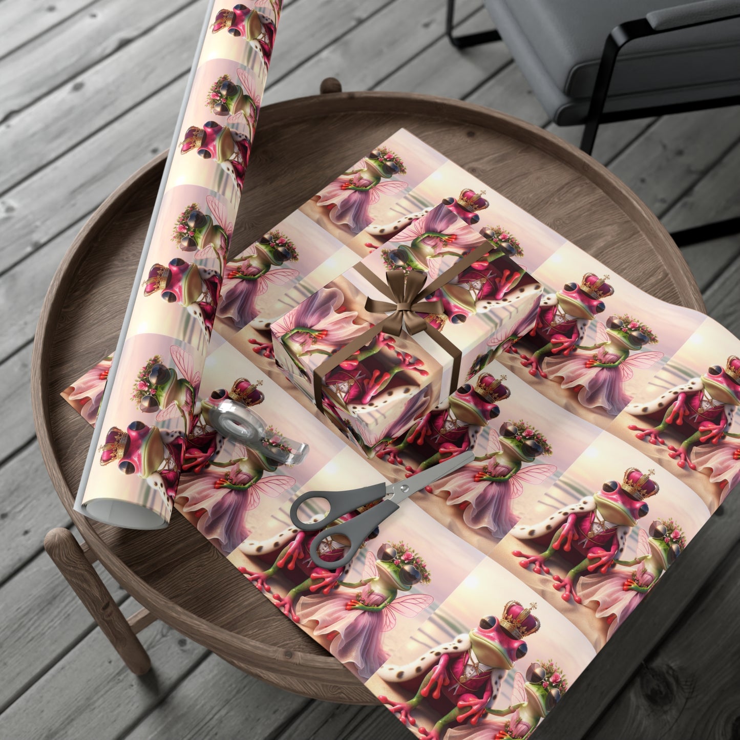 Gift Wrap Papers - Pink Frog - Fairytale