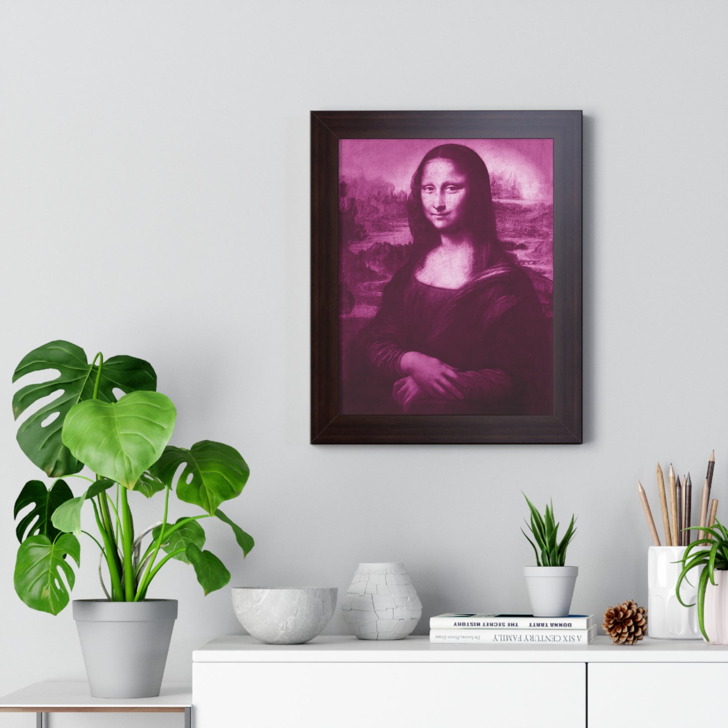 Pink Mona Lisa - Framed Vertical Poster