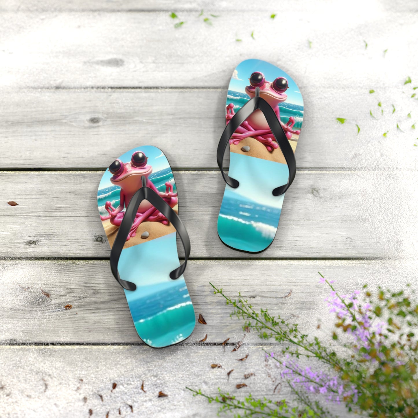 Pink Frog Flip Flops - Summer Fun