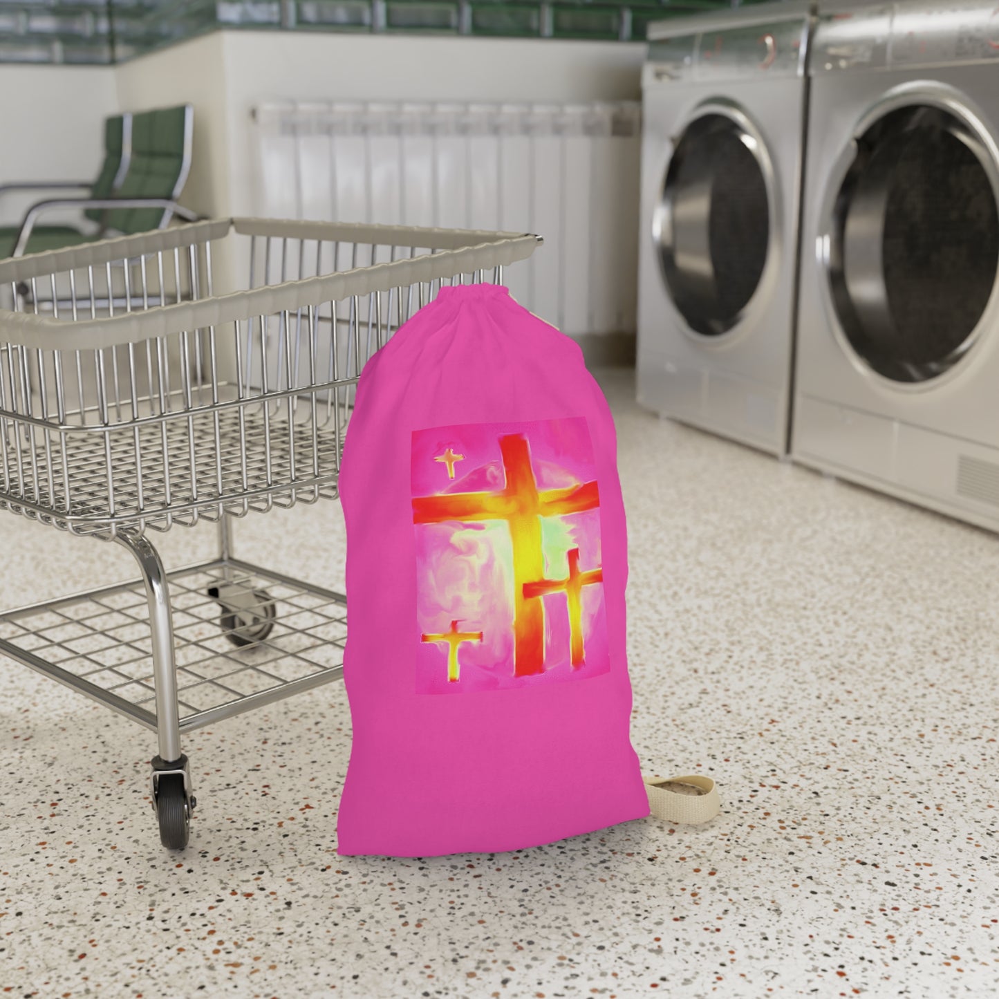 Laundry Bags | Pink Bag - Cross Art