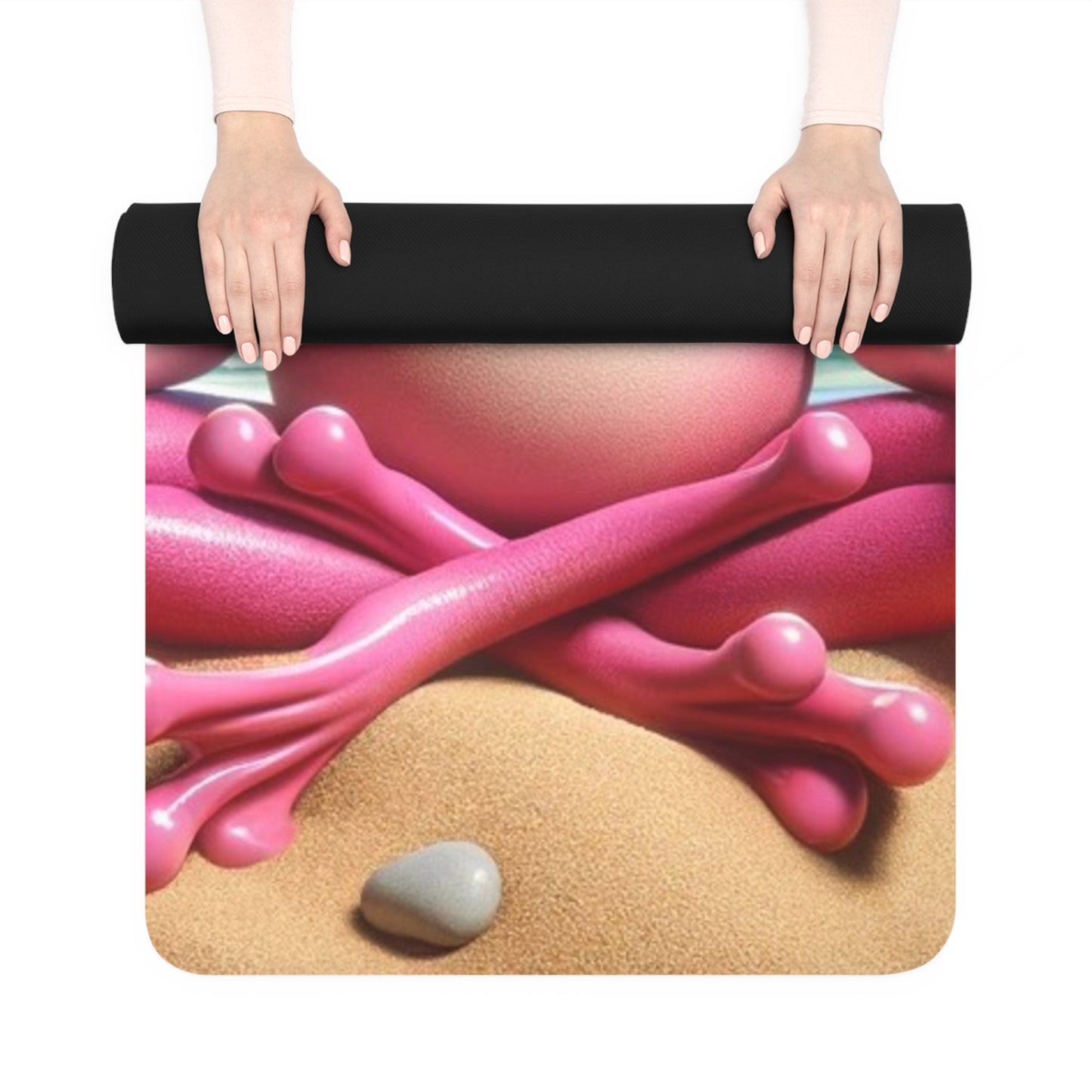 Pink Frog Rubber Yoga Mat - Froggie Day