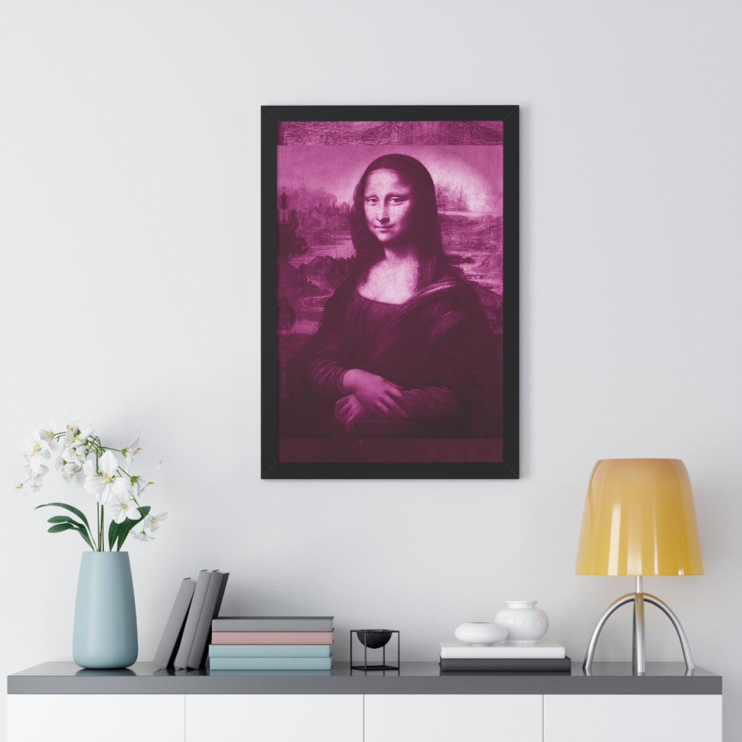 Pink Mona Lisa - Framed Vertical Poster