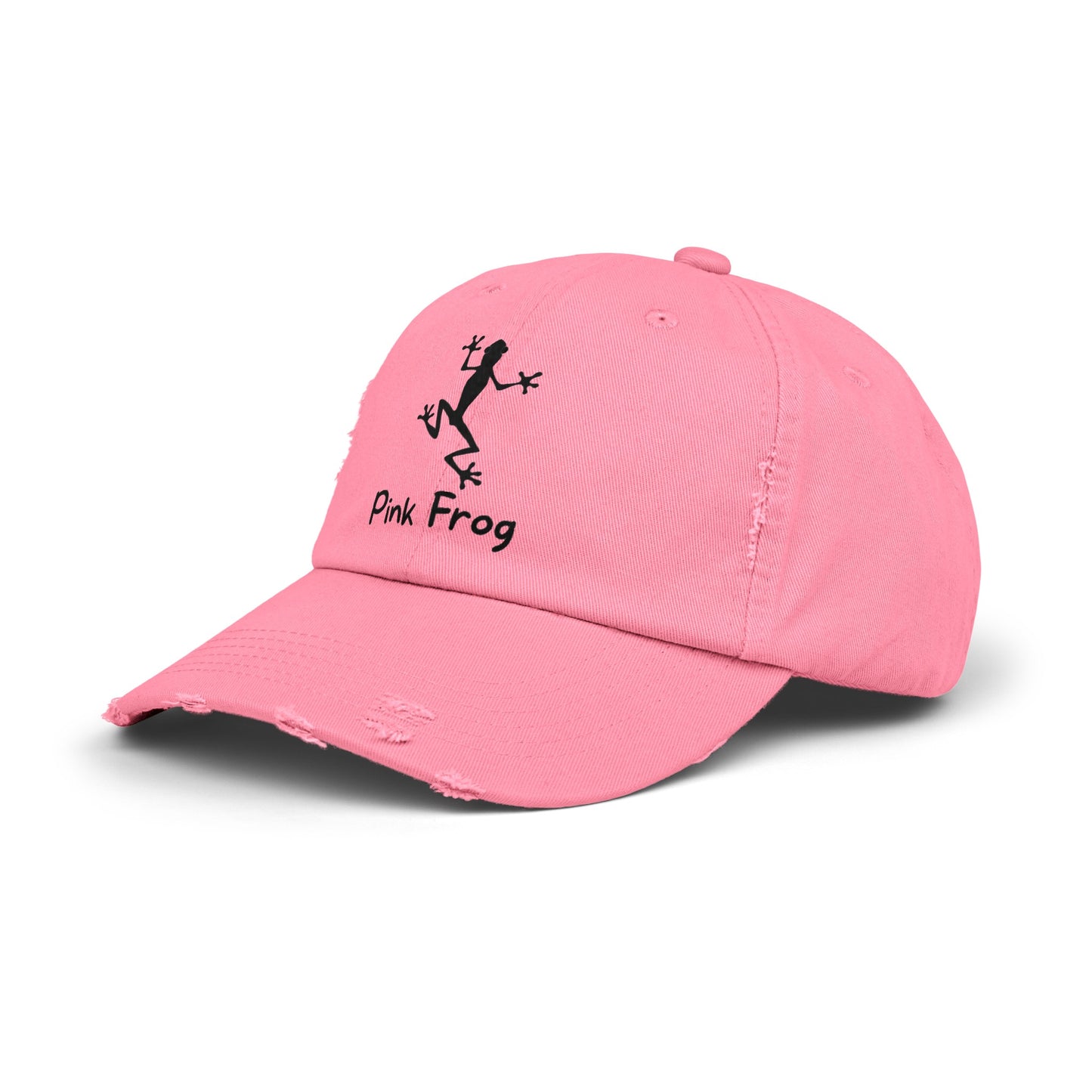 Pink Frog Unisex Distressed Cap - Jump