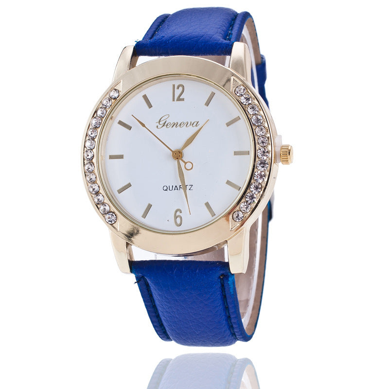 Geneva Diamond Quartz Watch Women